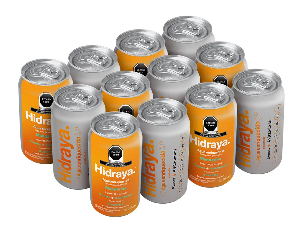 [12packHdMdTermo] Hidraya Agua Enriquecida 12 pack sabor Mandarina